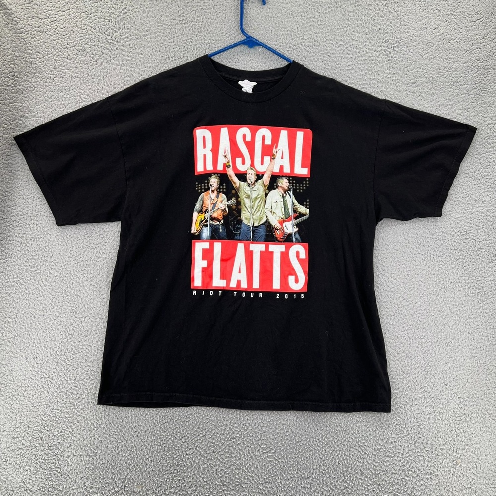 RASCAL FLATTS 2015 Riot Tour Concert T Shirt Adult Size 2XL Black‎ Alstyle READ